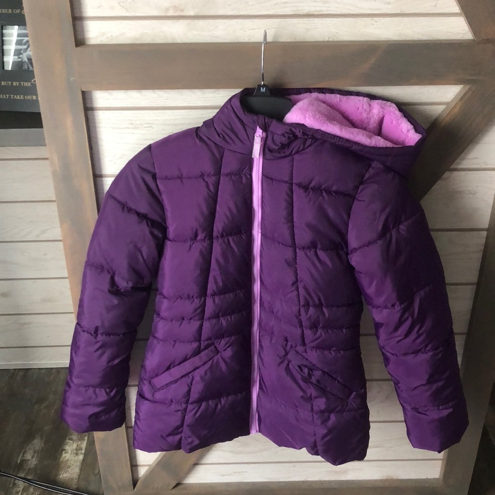 Purple puffer jacket